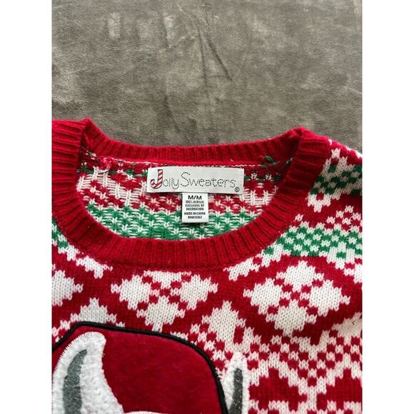 Ugly Christmas Sweater Size M Medium Jolly Sweaters Red Green White‎ Llama - Picture 4 of 5